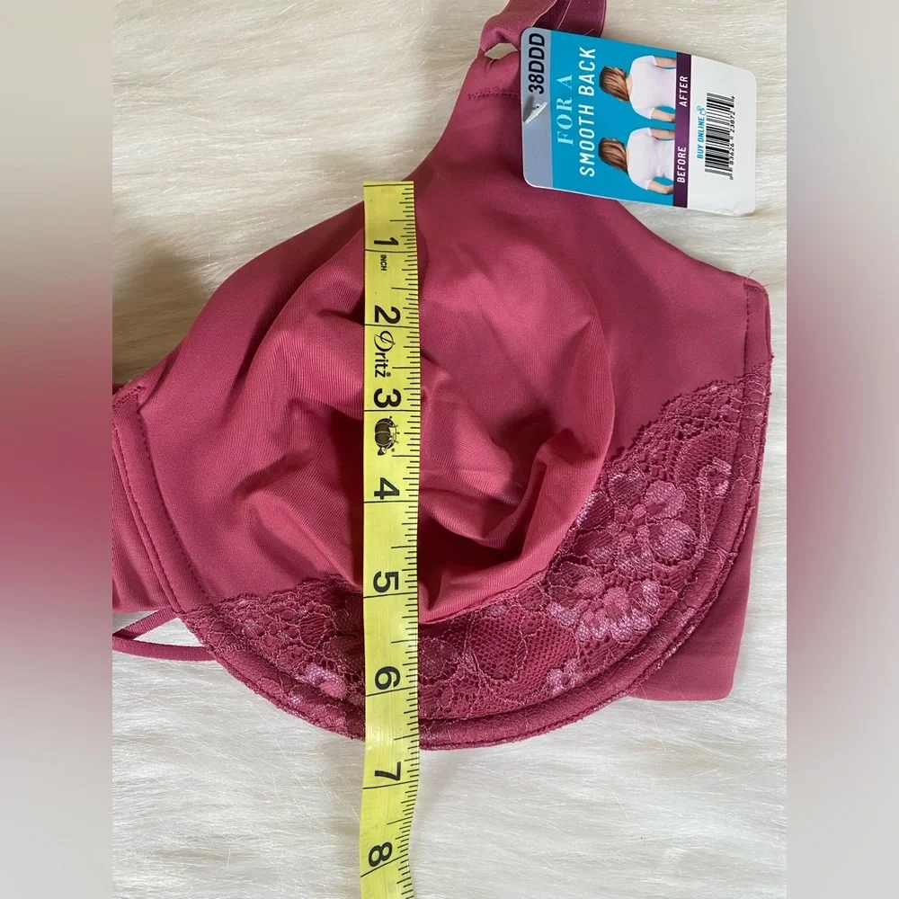 NWT Vanity Fair Womens Bra Radiant Smooth Back Underwire Mauve 38DDD